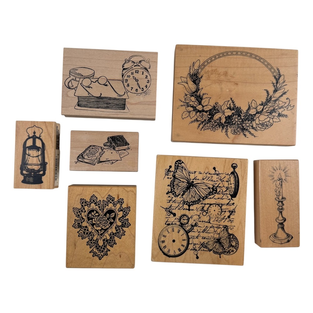 Whimsigoth Dark Academia Vintage PSX Inkadinkado Rubber Stamp Bundle